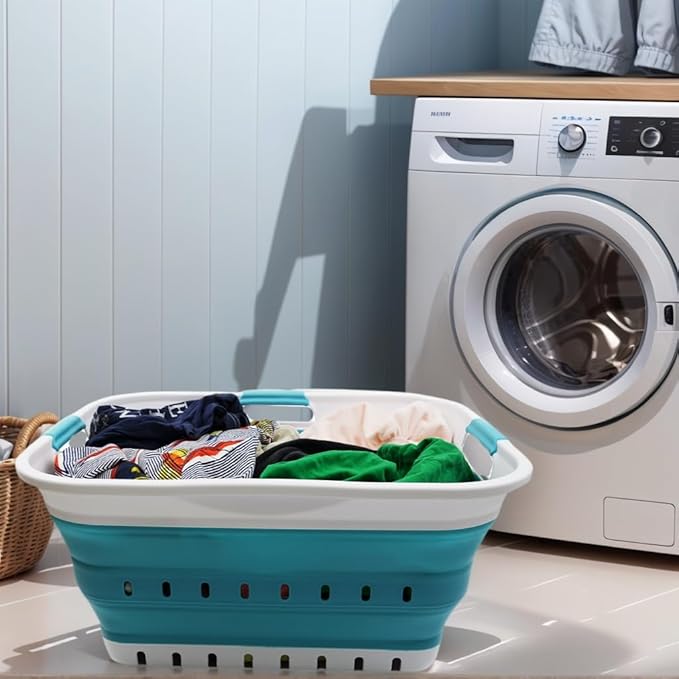 SAMMART 42L Collapsible Plastic Laundry Basket