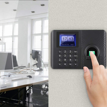 Sanpyl Biometric Fingerprint Attendance Machine Time Attendance Clock Employee Checking in Recorder Password/Fingerprint Access Control (US Plug)
