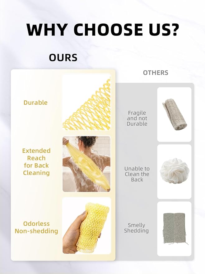 Cleangor 2Pcs African Net Sponge Authentic with Knots - Exfoliating Body | Scrubber for All Skin Types, African Bath Sponge, Wash Cloth, Gentle Exfoliation Shower Rag for Women Daily Use