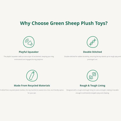 Green Sheep White Sheep Rope Toy for Dogs, Durable Plush Dog Chew Toy with Squeaker, Interactive Pet Toy for Small to Large Dogs, Tough & Safe Dog Toys to Keep Them Busy