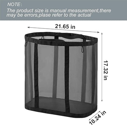 Mesh Bag with Handles, Collapsible Laundry Basket, Foldable Laundry Bag