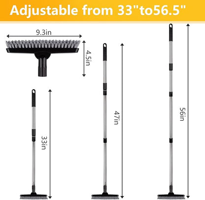 ITTAHO 2 Pack Grout Brush with Long Handle, Swivel Cleaning Grout Line Scrubber