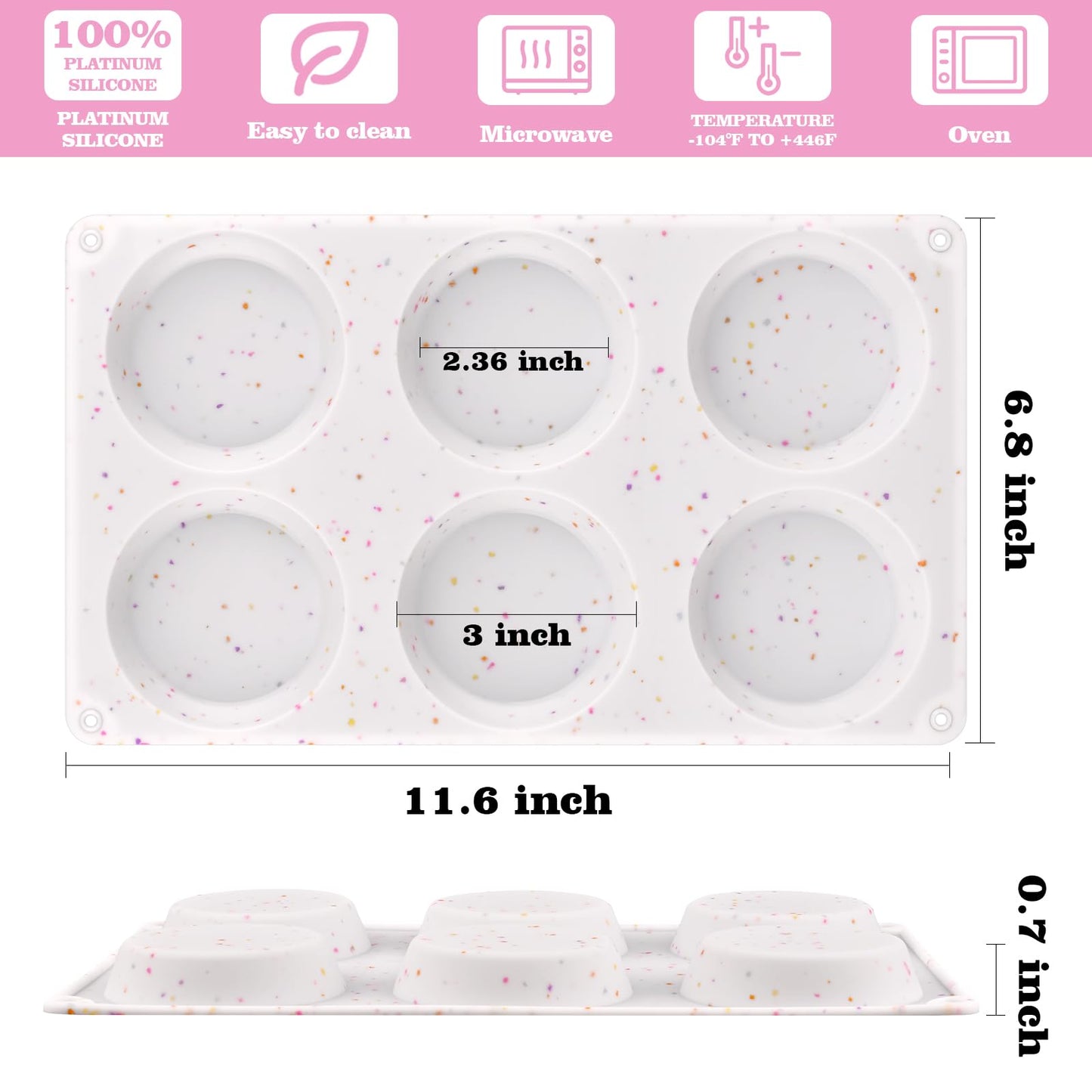 Sakolla 2 Pack Silicone Egg Bite Molds for Air Fryer, Nonstick 7 Cups Air Fryer Muffin Pan for Baking Egg Bite, Mini Muffins, Tart, Mini Cupcake and Quiche (Pink + Green)