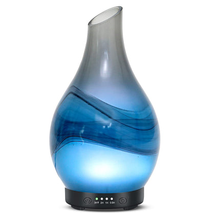 MAXWINER Essential Oil Diffusers Ultrasonic 3D Glass Aromatherapy Diffuser, Auto Shut-Off, Timer Setting, 7 Colors LED Lights Changing for Home, Office, Spa 120ml
