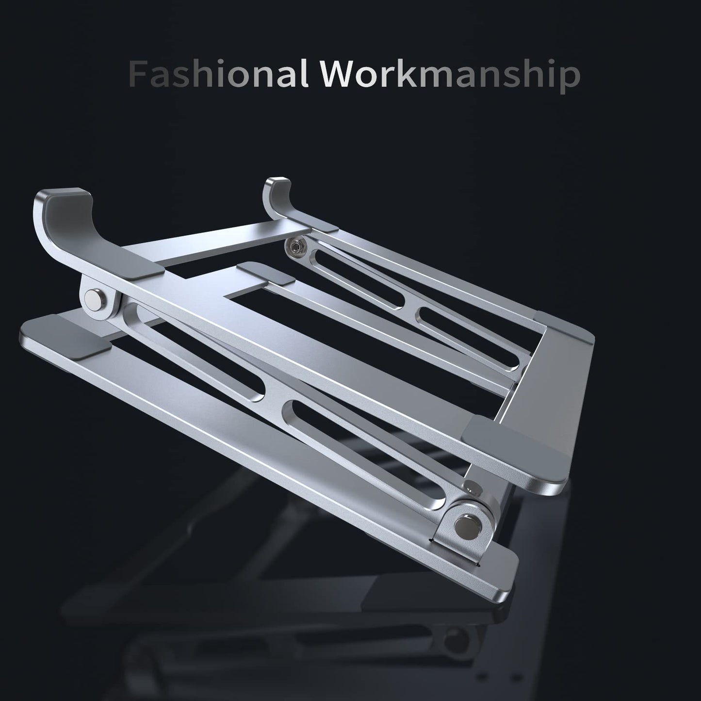Laptop Stand for Desk - Adjustable Laptop Holder, Portable Laptop Riser with Multi-Angle Height Adjustable Computer Stand for MacBook Air/Pro and More Notebooks 10-17.3" - Grey