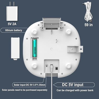 Automatic Pond Fish Feeder, Programmable Bluetooth APP Timer, Battery and USB 5V Powered, Large Outdoor Rainproof Koi Fish Feeder, Capacity 4L White, WP8623B