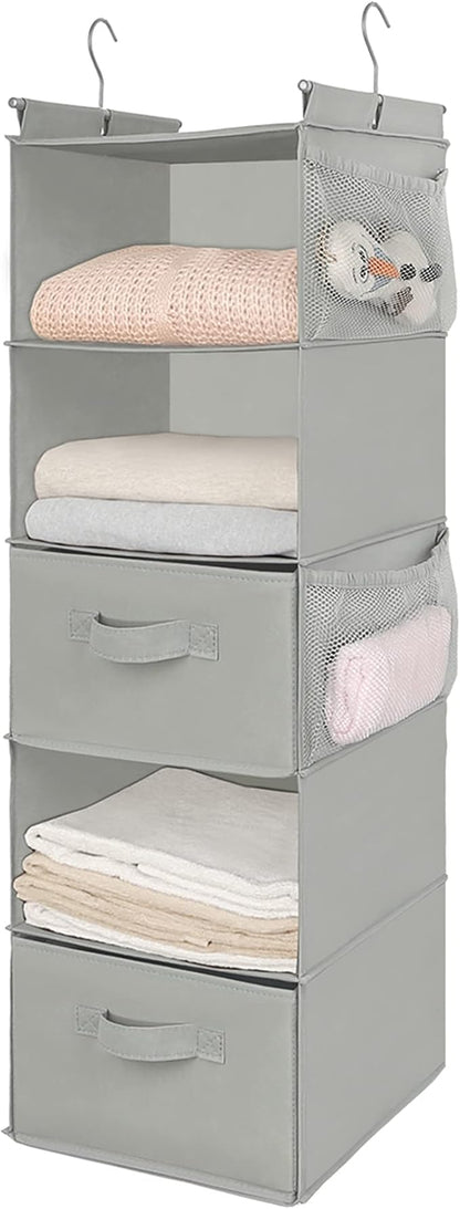 MAX Houser 5 Tier Shelf Hanging Closet Organizer, Cloth Hanging Shelf
