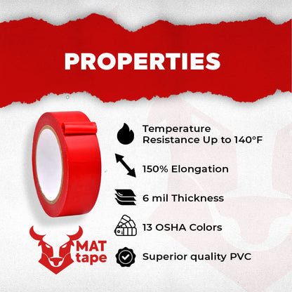 MAT Vinyl Marking Tape Brown - 2 inch x 36 yds. for Safety Floor Marking (School Gym, Restaurants, Warehouse), Dance Floor Splicing, Pinstriping Cars & Boats