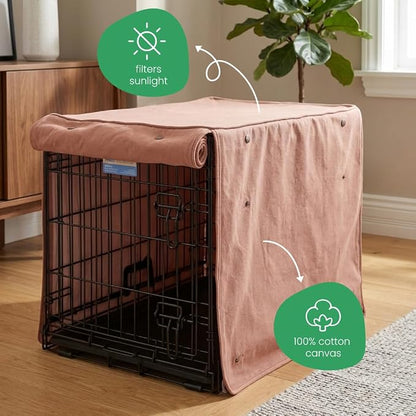 Molly Mutt Kyoto Dog Crate Cover, GOTS-Certified 100% Organic Cotton Canvas Cover for Dog or Puppy Kennel and Cage, Washable, Free of Harmful Chemicals, Huge, Fits 36"x23"x25" Crate