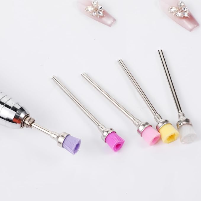 5 Pcs Nail Bit Brush Cuticle Clean up Drill Bit Brush Nail Drill Bits, Nails