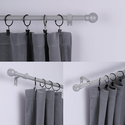 Thestoa Curtain Rods for Windows 30-46 inch, 5/8" Brushed Nickel Curtain Rod, Stainless Steel Small Curtain Rods for Bedroom, Living Room, Farmhouse, Outdoor Curtain Rod Silver