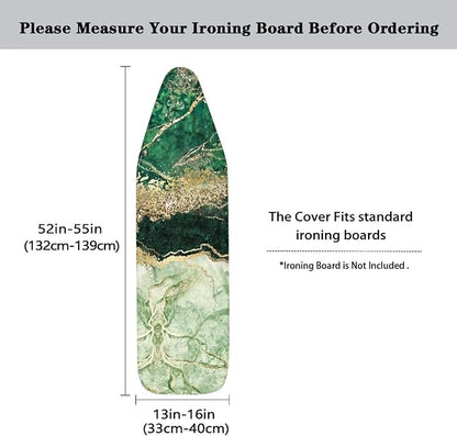 ZDCUSTOM Green Marble Table Top Ironing Board Cover Standard Ironing Board Cover