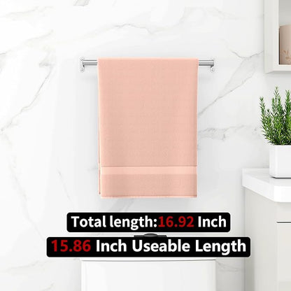 MKO Towel Rod for Bathroom, 16 Inch Heavy Duty Bath Hand Towel Holder Rod, Single Towel Bar Wall Mounted, Brushed Nickel