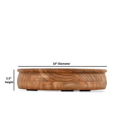 NIRMAN Decorative Bowl Acacia Wood Centerpiece Bowl for Table Rustic Home Decor Accessories for Coffee Table, Living Room (10" x 10" x 2.5")