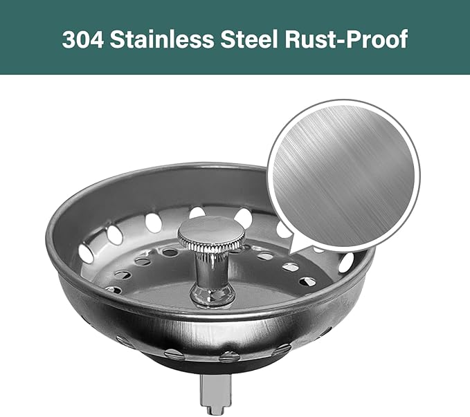Kitchen Sink Strainer and Stopper Stainless Steel Basket