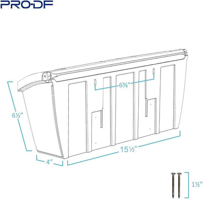 Small Plastic Mailbox for Outside Porch, Easy to Install Wall Mount, Lightweight, Heavy Duty, Rustproof, Maintenance-Free Horizontal Mail Box for House - Made in Canada - 15.5” x 4” x 6.25” (White)