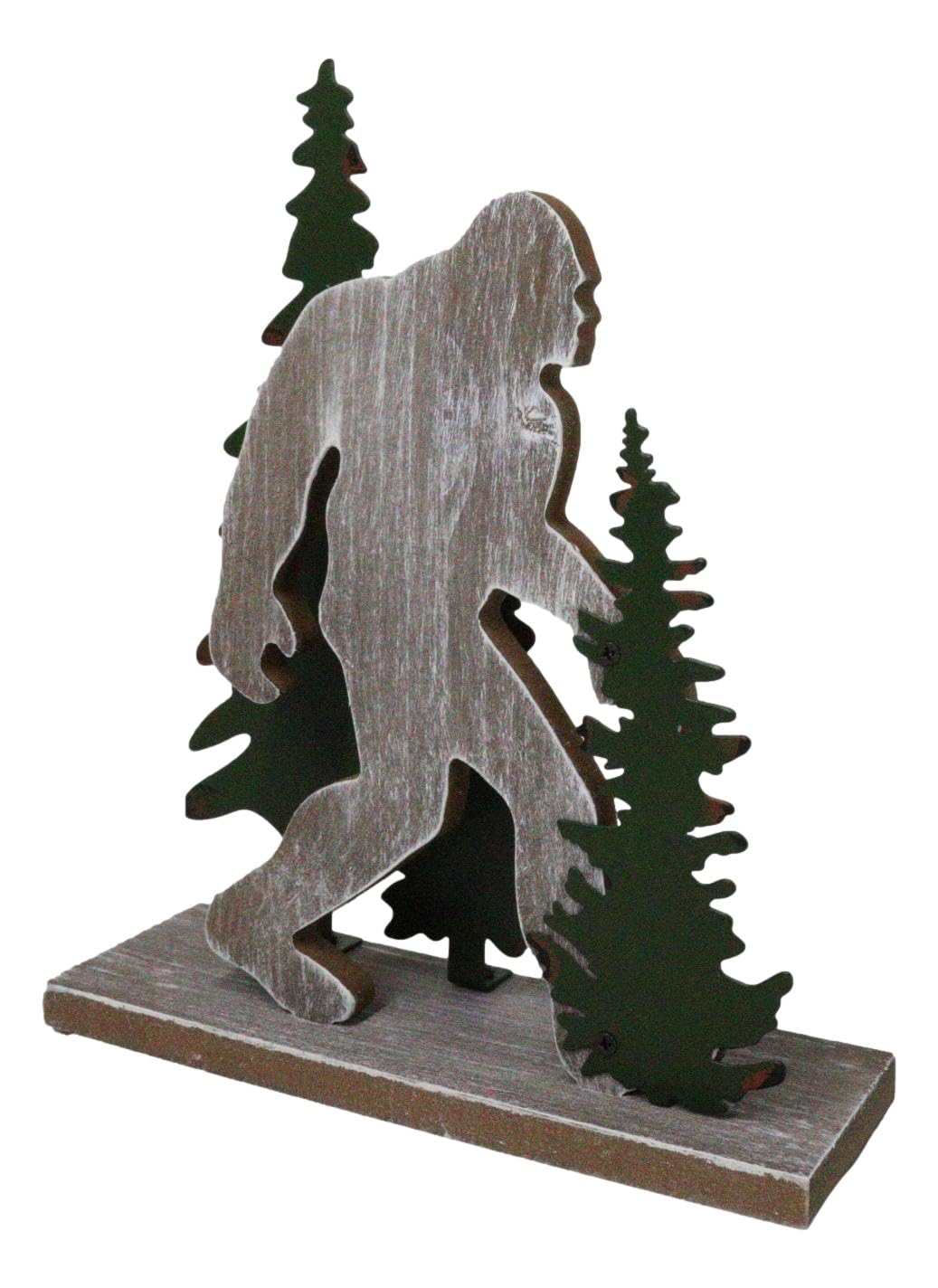 Ebros Gift Rustic Western Forest Wildlife Myth Legend Bigfoot Sasquatch Big Foot by Pine Trees Wooden Silhouette Cutout Desktop Sculpture Accent