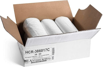 Aluf Plastics High Density Trash Bags, 60 Gallon, 17 Micron,