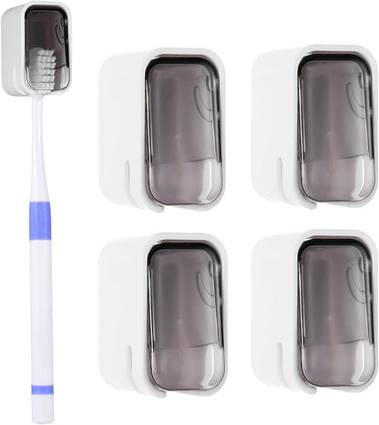 4 PCS Toothbrush Holder Wall Mounted
