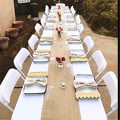 OZXCHIXU Jute Burlap Table Runner-12'' Wide x 10 Yards Long Burlap Fabric Roll Perfect for Weddings, Table-Runners, Decorations & Crafts.