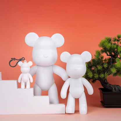 Coniuty 7+9 inch Blank Bear Mold 2 Set DIY Fluid Bear + 1 Keychain Creativity Figure for Home Decoration