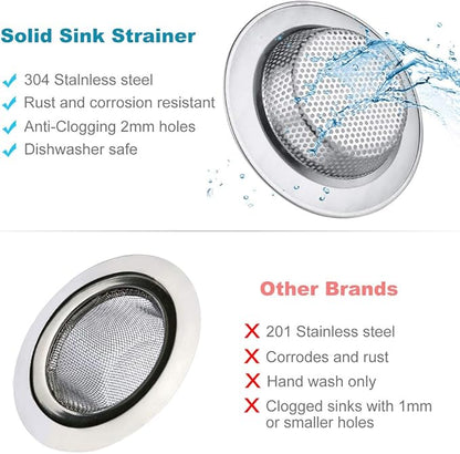 Kitchen Sink Drain Strainer 6 Pack Stainless Steel Sink Stopper, Anti-Clogging
