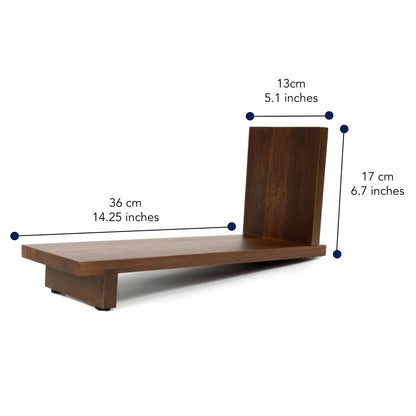 S&A WOODCRAFT Desktop Wood Bookshelf Wooden Bookend, Acacia Desk Organizer Shelf and Display Rack with Book Ends, Storage Shelf Bookcase for Office, Home Decor, Kitchen Countertop, Walnut Brown