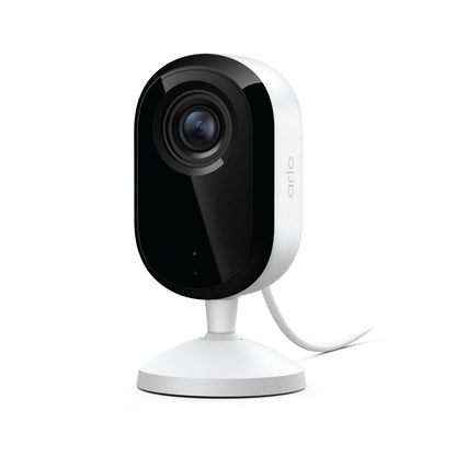 Arlo Essential Indoor Security Camera 2K (3rd Gen, 2025 Release) - Wired Plug-in Power, Person Recognition, Animal Detection, 1-Month Trial of Secure Plan, Automated Privacy Shield, 1 Cam, White