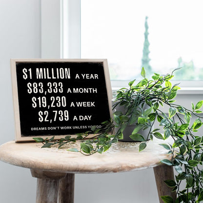 Motivational Success Wall Art 11x14 - LARGE Entrepreneur Inspirational Quotes for Office - Millionaire Mindset Hustle Decor - Office Wall Decor for Men - Executive Business Financial Black Print
