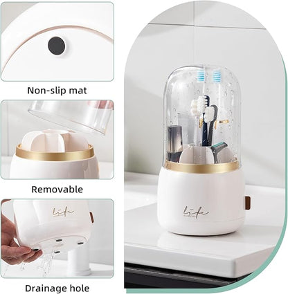 Toothbrush Holders for Bathrooms, Rotating 7 Slots Electric Toothbrush Holders