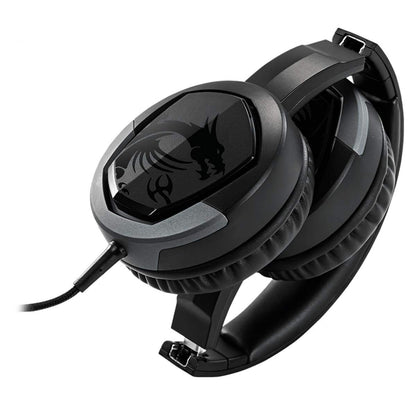 MSI Gaming Detachable Microphone Lightweight and Foldable Headband Design Gaming Headphone (Immerse GH30 V2), Black, Large