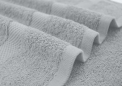 DAN RIVER Bath Towels Set of 4, 27 x 54 Inches, 100% Cotton, Larger & Lighter