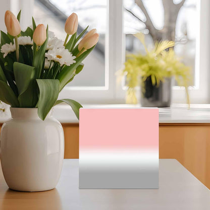 Wood Box Sign Desk Decor Pink White Grey Gradient Square Boxes Sign, Ombre Art Wooden Block Box Sign Decoration for Home Wall Tabletop Shelf Office Decor,6x6IN