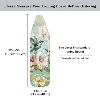 ZDCUSTOM Flower Hummingbird 15x54 Inch Standard Size Iron Covers