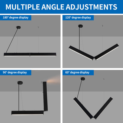 be studied 4FT 50w Led Linear Light, Fixture 0-10V Controlled Dimming 3000K 4000K 6000K Color Changing, Black Ceiling Shop Light, Suspended Office Lighting Fixture 2 Packs