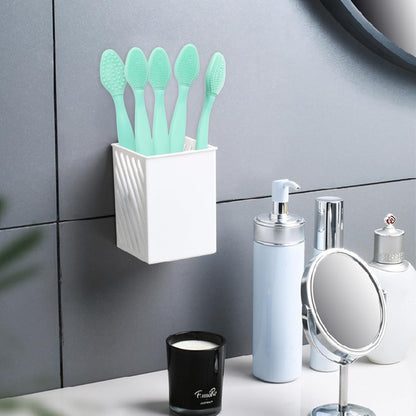 Silicone Facial Cleansing Brush 3 Pack, Beomeen 4 in 1 Handheld Face Scrubber for Deep Gentle Exfoliating, Double-Ended Face Wash Scrub Brush for Face Skincare and Massage (Green)