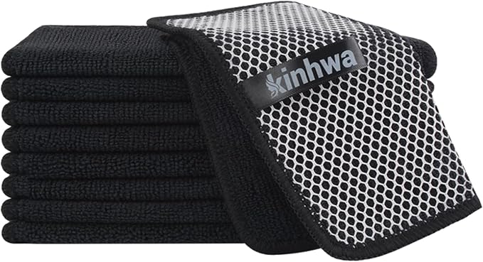 KinHwa Kitchen Washcloths for Dishes Absorbent Microfiber Dish Cloths Quick Dry