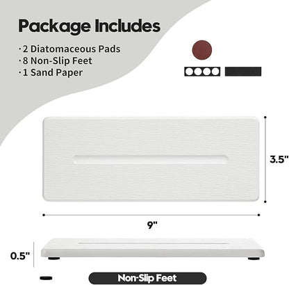 2 Pack Diatomite Stone Sink Tray, Water Absorbing Mat