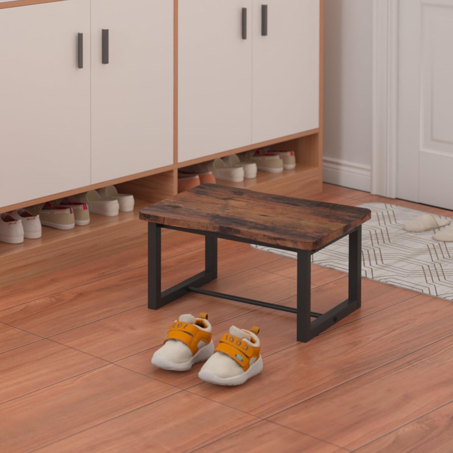 Itsst Wooden Step Stool, Stepping Stool for Adult, Wood One Step for Kitchen, Bedroom, Living Room, Bathroom Hold up to 500lbs