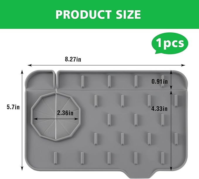 Kitchen Sink Splash Guard, Silicone Faucet Mat, Soap Dish Pad, Sponge Holder