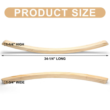 Wonderjune 1 Pair Bent Oak Rocker Runners Wooden Rocking Chair Legs Wood Curved Legs Feet Bar Chair Seat Bench Rocking(1-3/4" Wide)