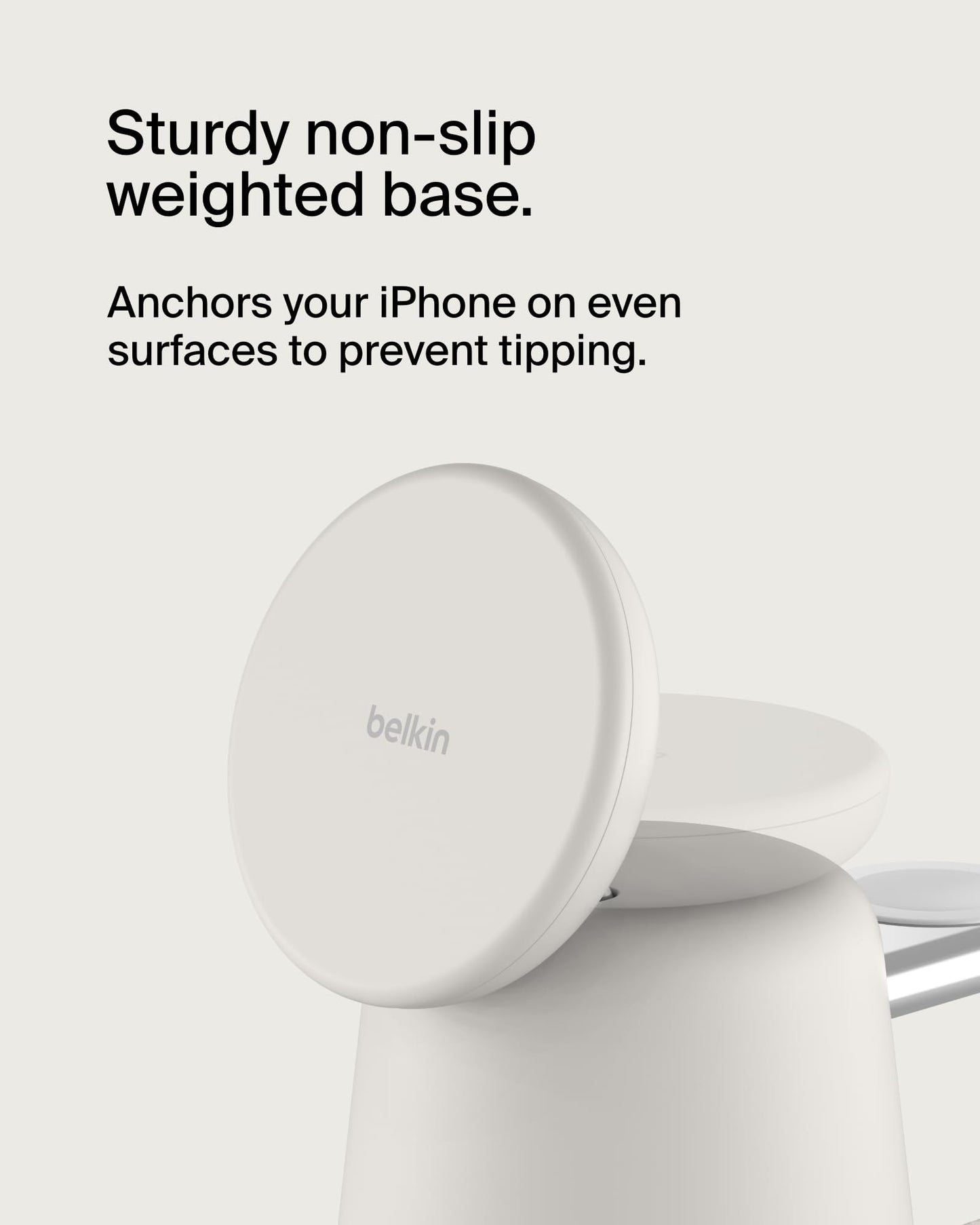Belkin 2-in-1 MagSafe Wireless Charging Dock 15W Fast Charge iPhone Charger Compatible with iPhone 17, 16, 15, and 14 Series, AirPods, Pixel 10, and Other MagSafe Enabled Devices, PSU Included - Black