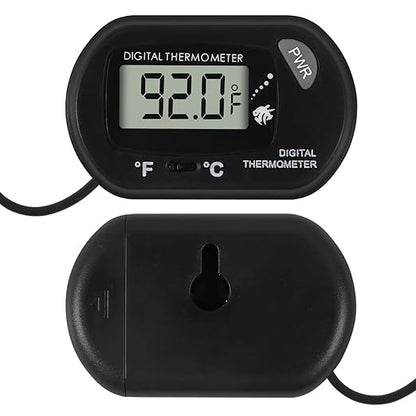 2Pcs Aquarium Thermometer Fish Tank Thermometer Reptile Fahrenheit Terrarium Water Temperature Indicator Test Digital with LCD Display Fahrenheit/Celsius