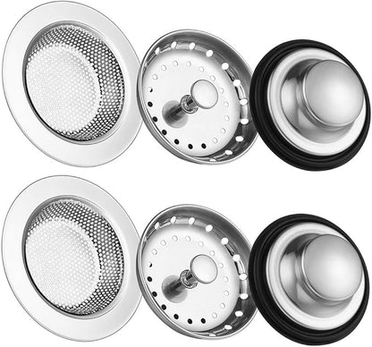 Kitchen Sink Drain Strainer 6 Pack Stainless Steel Sink Stopper, Anti-Clogging