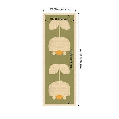 Amanti Art Framed Fabric Pinboard 15 x 42, Scandinavian Tulip Decor by Dina Dankers Printed Casual Bulletin Board for Use as a Vision Board or Wall Organization, Woodgrain Stripe Blonde Frame