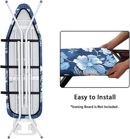 Ironing Board Covers Scorch Resistant Insulation, Retro Blue Floral Ironing