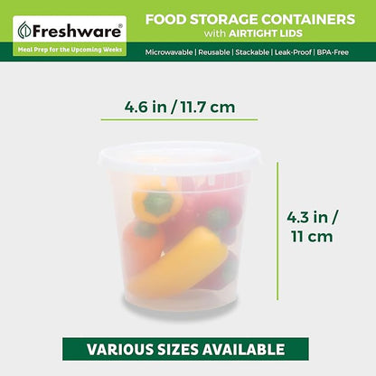 Freshware Food Storage Containers 24 oz Plastic Deli Containers