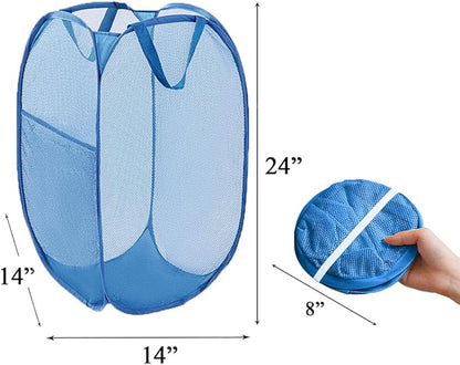 Mesh Pop Up Laundry Hamper, Collapsible Laundry Baskets, Foldable Dirty Clothes