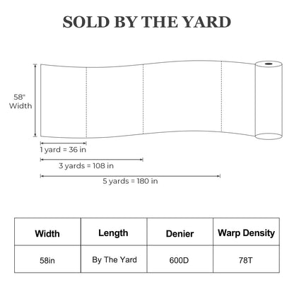 OTOEZ 600D Waterproof Canvas Fabric by The Yard, Fade & UV Resistant Outdoor Upholstery Material 58" W Water Resistant Cordura Polyester Fabric for Marine Boat Awning Tent Chairs DIY, 1 Yard Orange