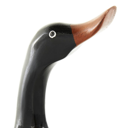Deco 79 Wood Duck Decorative Sculpture Home Decor Statues with Brown Accents, Set of 3 Accent Figurines 16", 14", 11"H, Black
